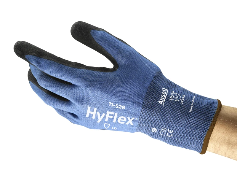 Ansell Hyflex 11-528 Safety Work Gloves Mechanical Protection, Size 9 (L), (12 Pairs)