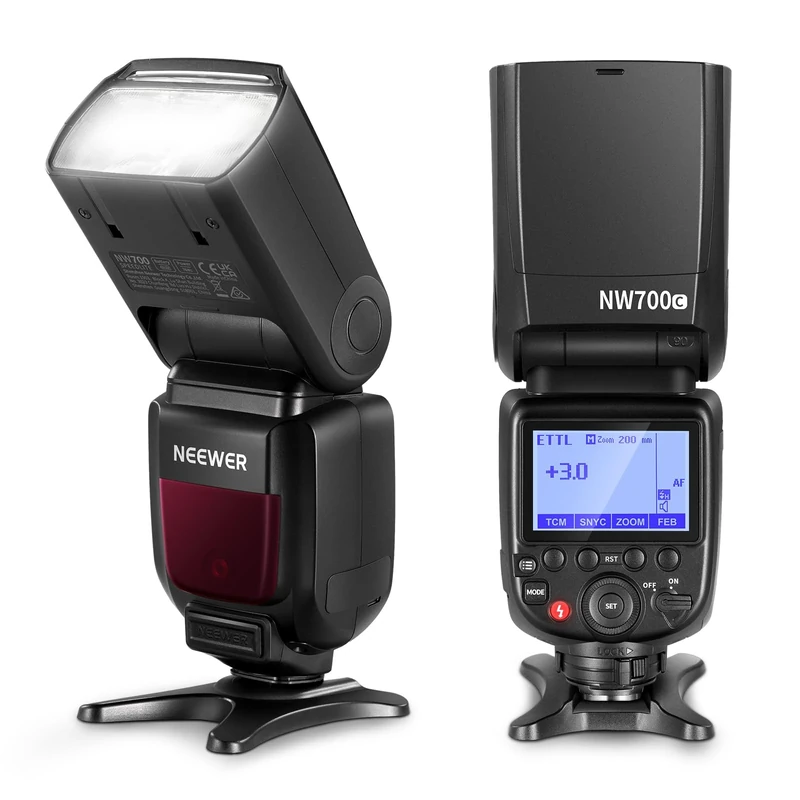 Neewer NW700-C TTL Flash Speedlite Compatible with Canon DSLR Cameras, 1/8000s High Speed Sync, 1/1-1/256 Output, TCM Function, 230 Full Power Flash, 0.1-2.7s Fast Recycling, Batteries Not Included