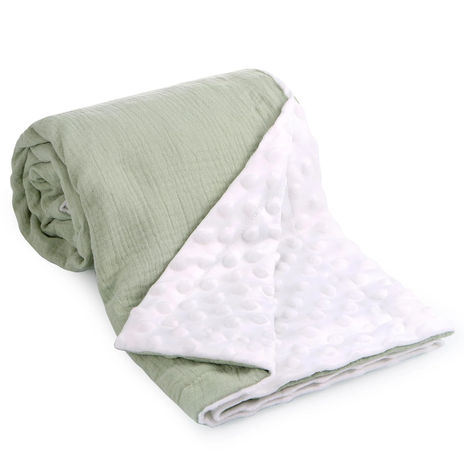 Huiguli Baby Blanket for Newborn, 75x100cm Soft Plush Blankets with Dotted Backing, Wicking and Breathable, Nursery Bed Blankets for Toddlers Boys Girls Unisex, Green