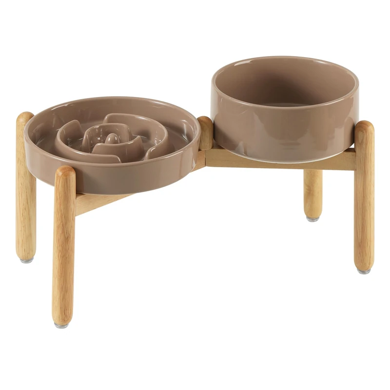 Havniva Elevated Slow Feeder Dog Bowls, Ceramic Dog Bowl Slow Feeder Set