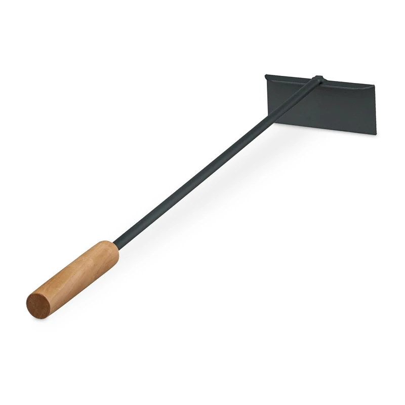 Relaxdays Ash Rake Scraper, Wooden Handle, Metal, 53 cm Long, for Barbecue, Fireplace & Stove, Coal Shovel, Black/Brown, Wood, Iron