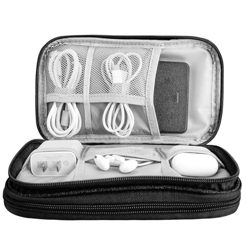 Teskyer Travel Pouch, Gadget Pouch, Cable Storage Pouch, Lightweight, Portable, Storage Bag, Small Items, Versatile Mobile, Mini Storage Bag, Mobile Storage Case, Small Storage Case, Small Storage