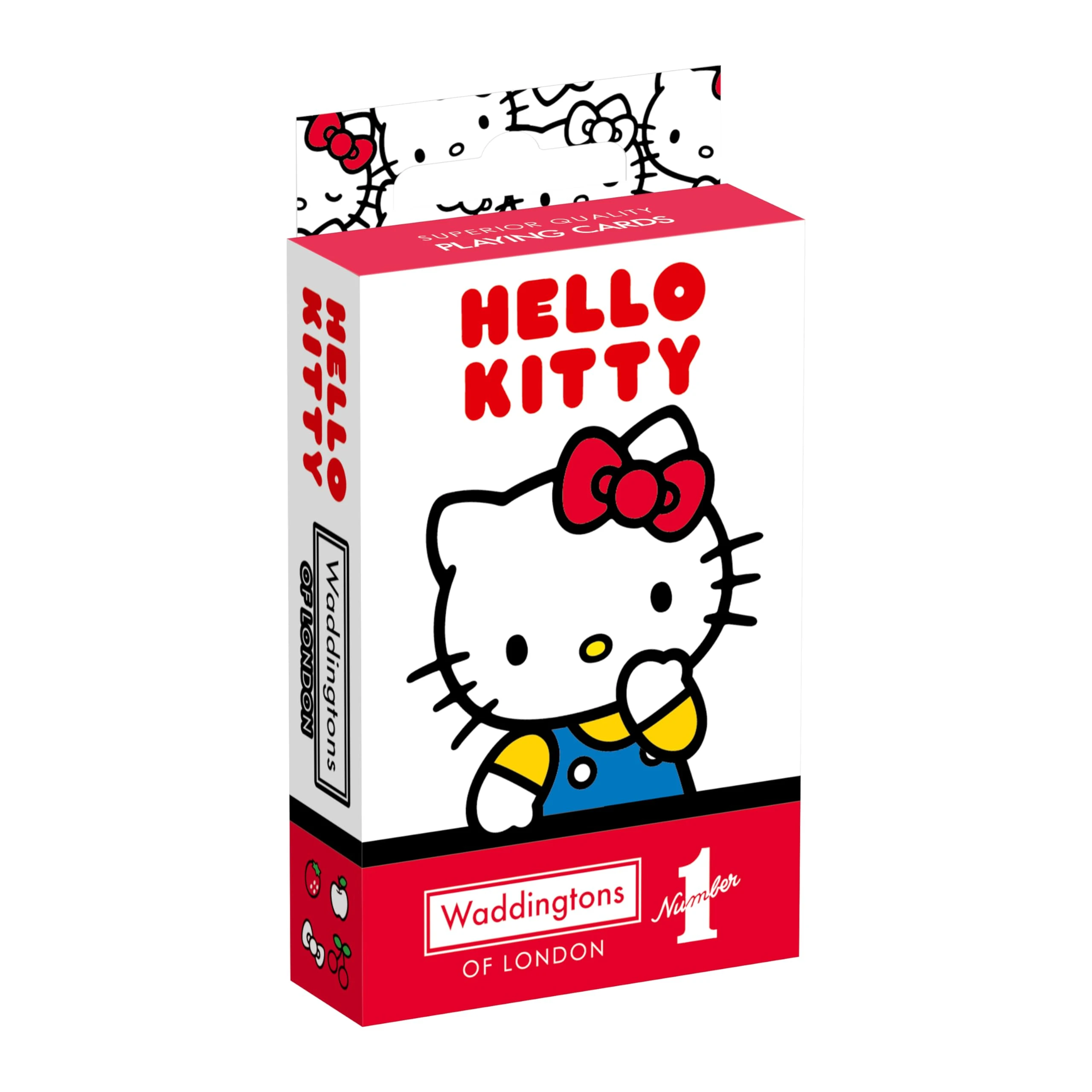 Waddingtons Number 1 Hello Kitty play fish, slap jack, crazy eights and rummy, Great Travel Companion, Gifts and Toys for Boys, Girls and Adults, Pink