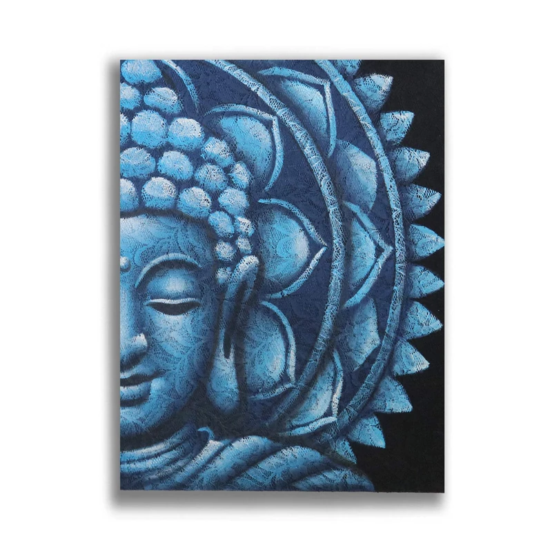 Blue Half Buddha Mandala 60x80cm - Image 1