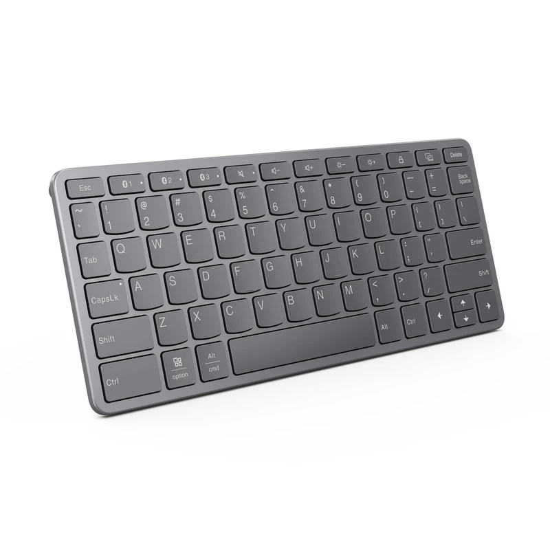 Lenovo Multi-Device Wireless Keyboard (Android, Windows, iPadOS – Bluetooth, USB-C, 12 Function Keys) Spanish QWERTY – Moon Grey