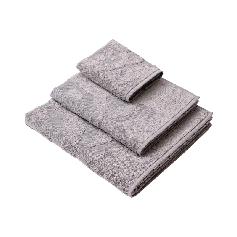 Scalpers Skull Bath Towel Set (Vanity 30x50 cm + Hands 50x90 cm + Bath 70x140 cm) 100% Cotton Grey Home