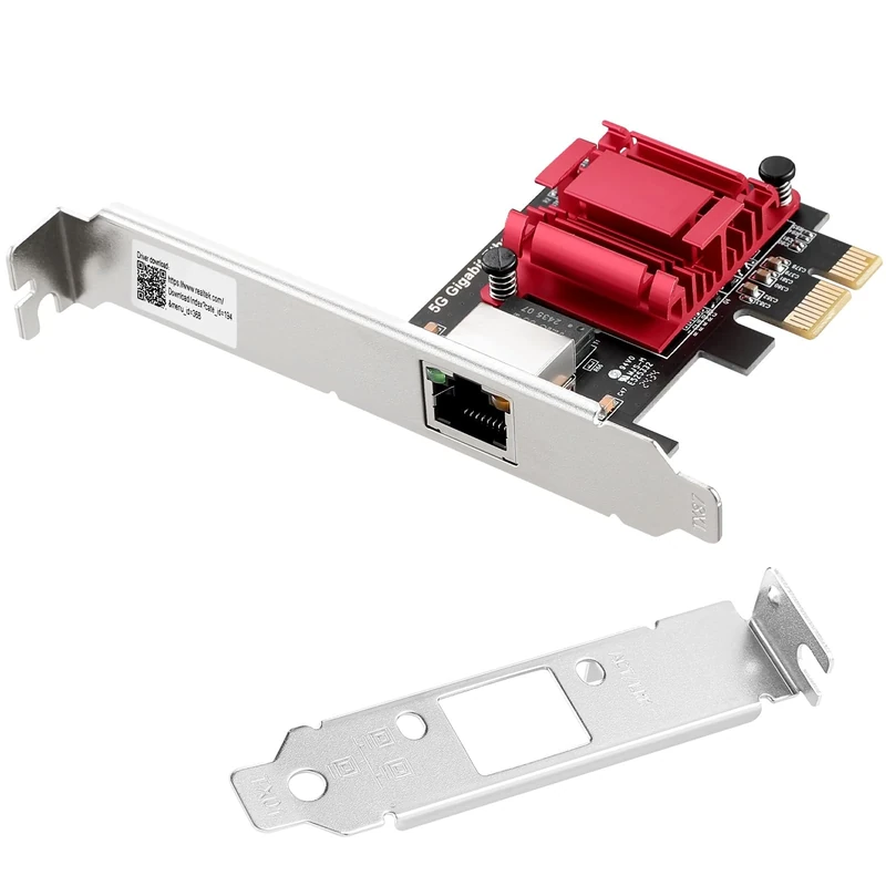 5G PCIe Network Adapter RTL8126 5000/2500/1000/100Mbps PCI Express 3.1 Gigabit Ethernet Card RJ45 LAN Controller Support PXE for Windows/Linux with Low Profile