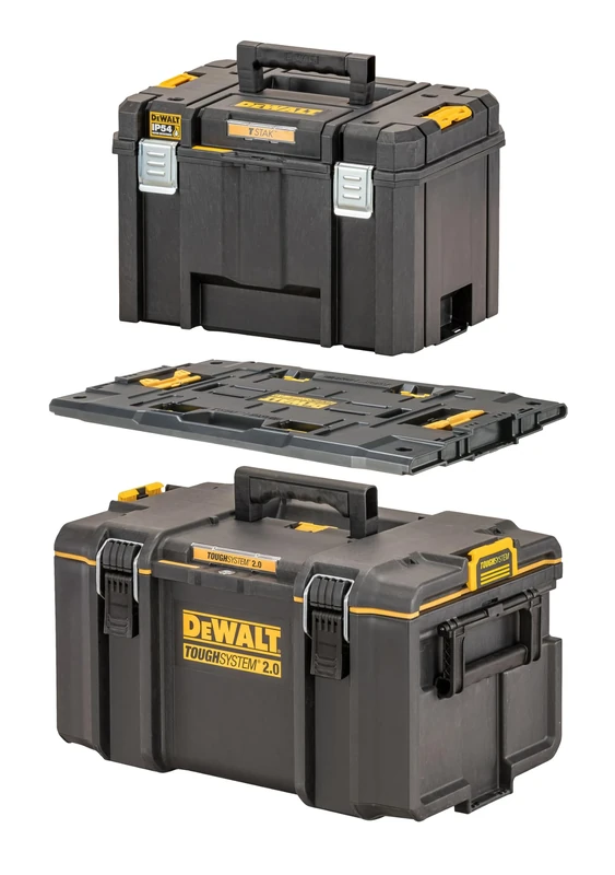 DEWALT ToughSystem to TSTAK Adaptor Bundle with TSTAK Deep Box, TOUGHSYSTEM 2.0 Mid Box and TSTAK Adaptor Plate, DWST08017-9