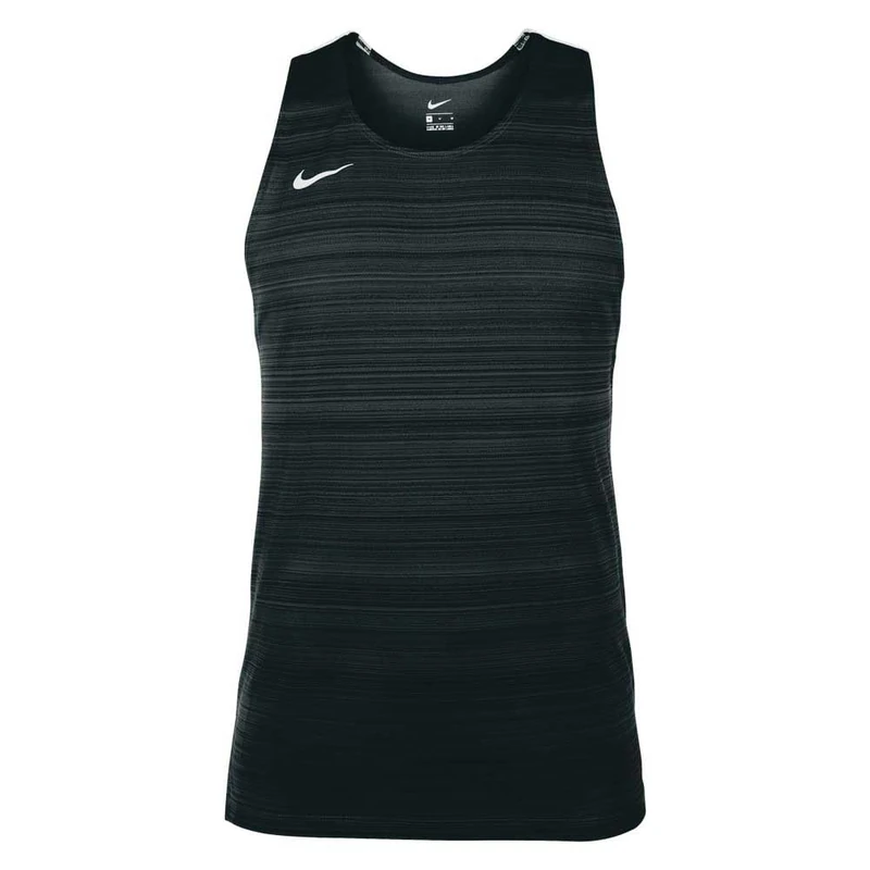 NIKE NT0300-010 Mens Stock Dry Miler Singlet Vest Men's Black/White Size XL - Image 1