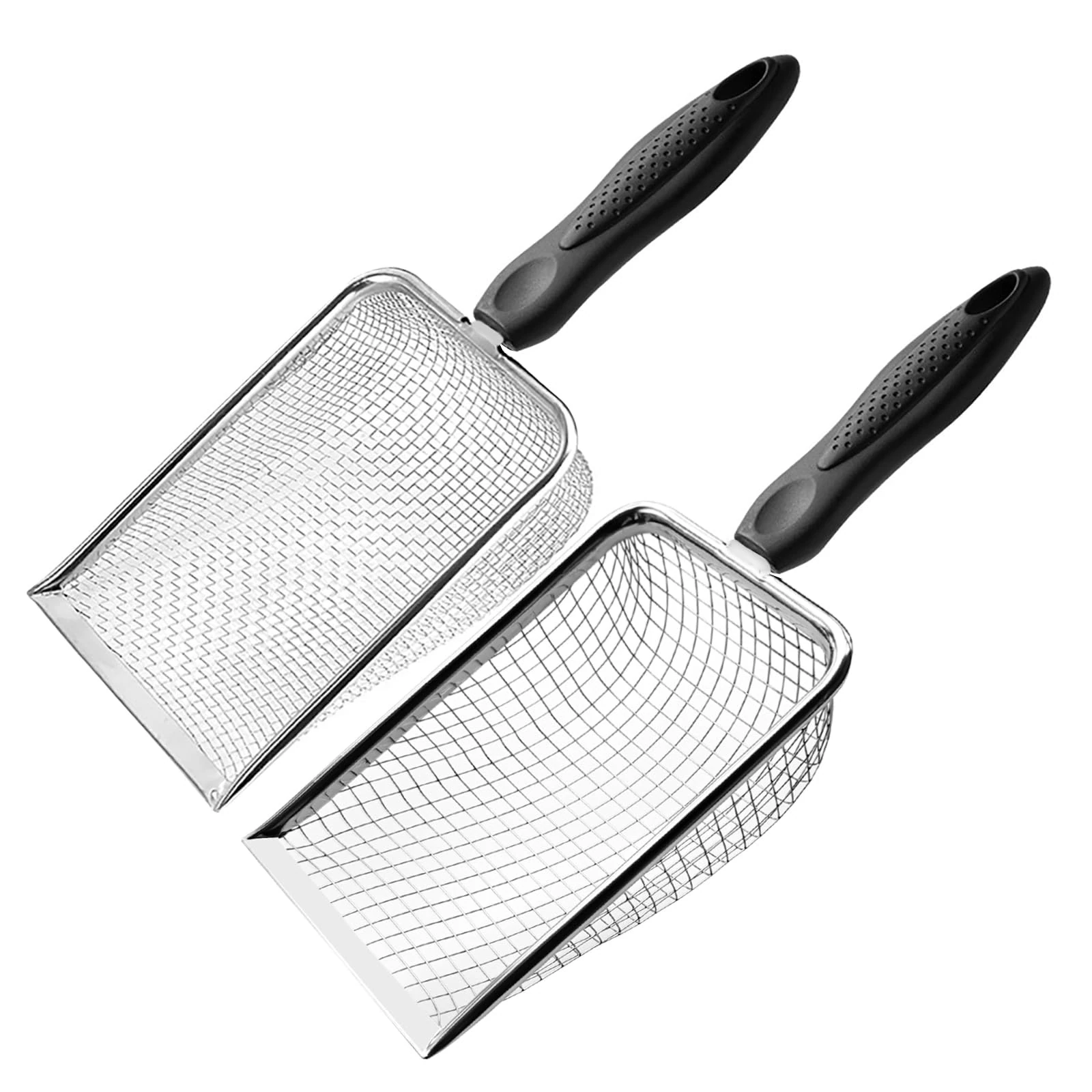 Garden Soil Sieve Pack of 2, Gardening Sand Compost sieve/Riddle with Handle,Two Garden Sieves for Soil and Stones 3.8/5mm Mesh,Rocks Sieve Dirt Sieve Shovel