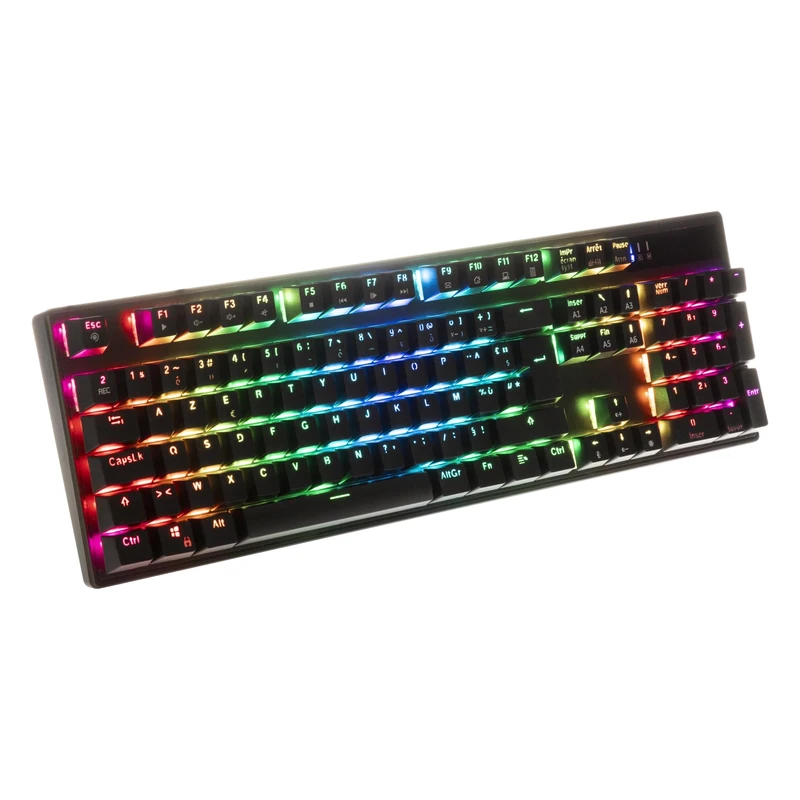 Onlan – CA-240 – Extended Gamer Keyboard – 105 Keys – Mechanical Switch Red – Anti-Ghosting Full N-Key Rollover– RGB Backlight – Braided USB Cord