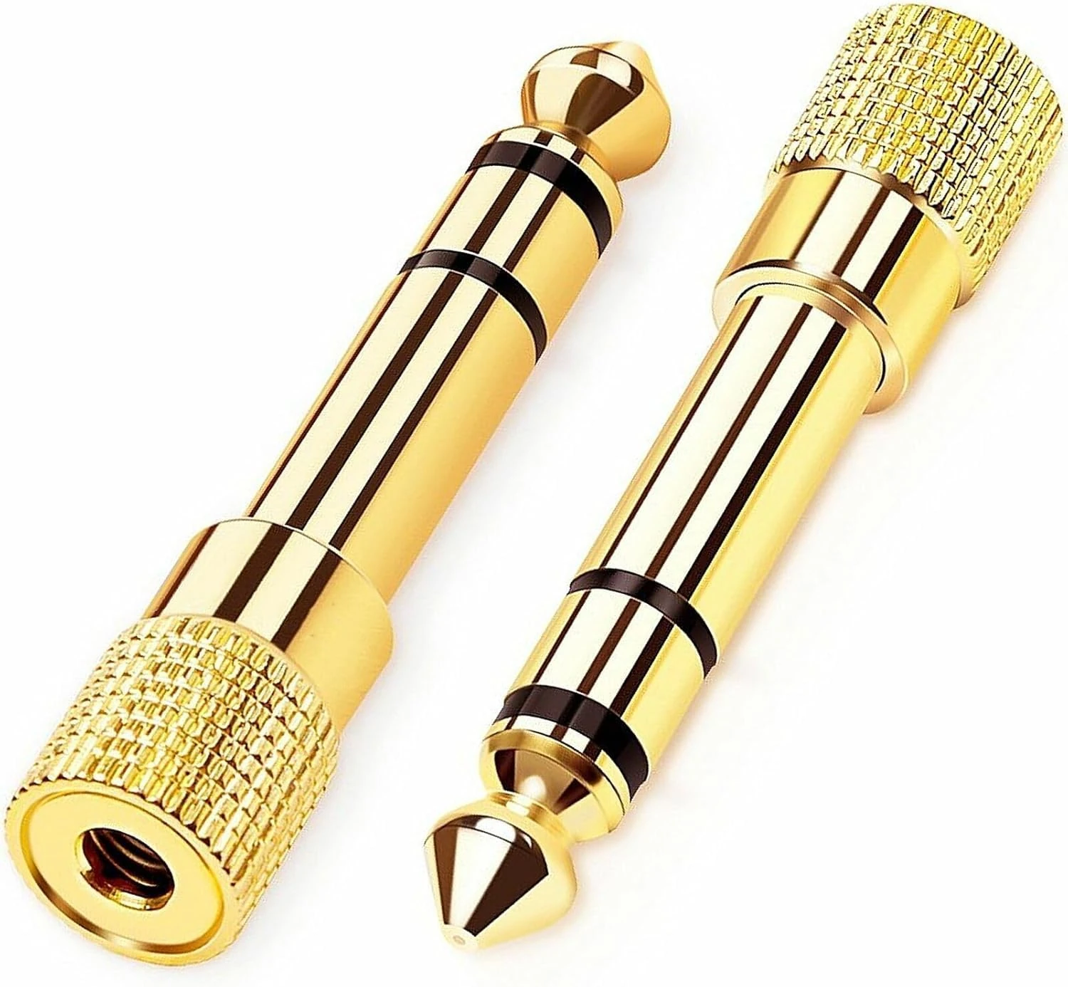 2 Pcs Headphone Adapter, 3.5mm Female To 6.5mm Male Jack, Premium Gold Plated Stereo Aux Converter, Long Life Jack Converter For Digital Piano And Keyboard, Plug Audio Stereo Adapter