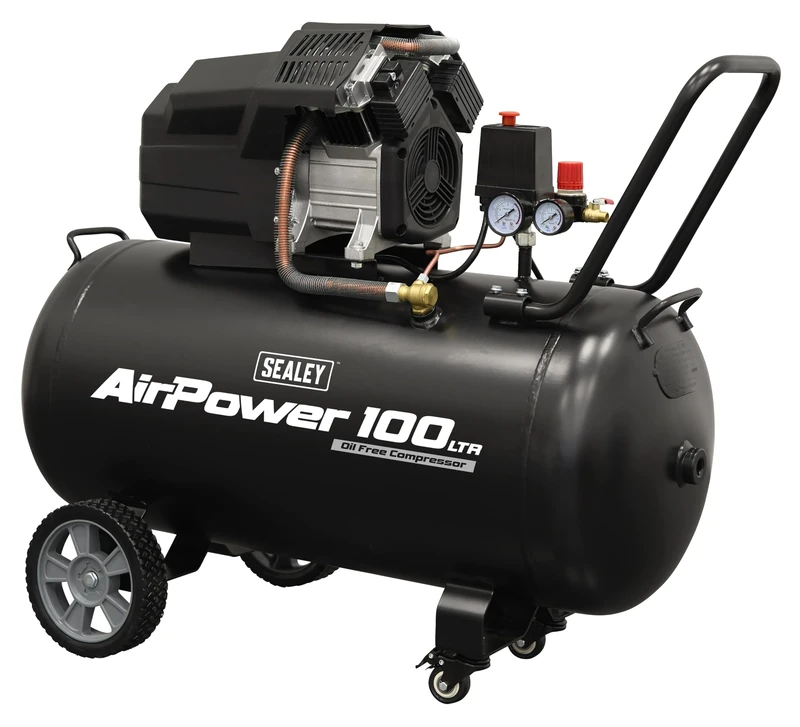 Sealey V-Twin Oil Free Direct Drive Air Compressor, 100L, 3hp - SAC10002