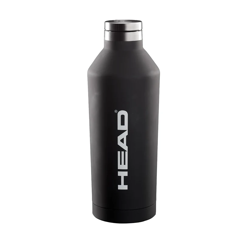 Head - Thermal Water Bottle 500 ml in Stainless Steel Double Wall, 12h Cold&Hot Airtight Soft Touch Thermal Bottle with Non-Slip Bottle, Lightweight, Washable, Suitable for Water Bottle, Gym, Travel,
