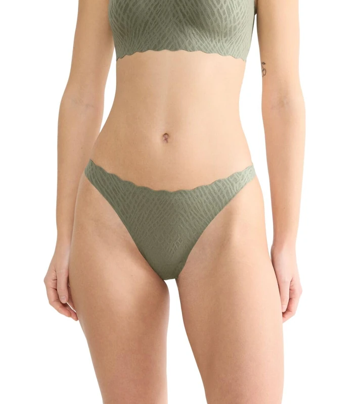 sloggi Women's Zero Feel Bliss String Briefs, Moss Green Old, M