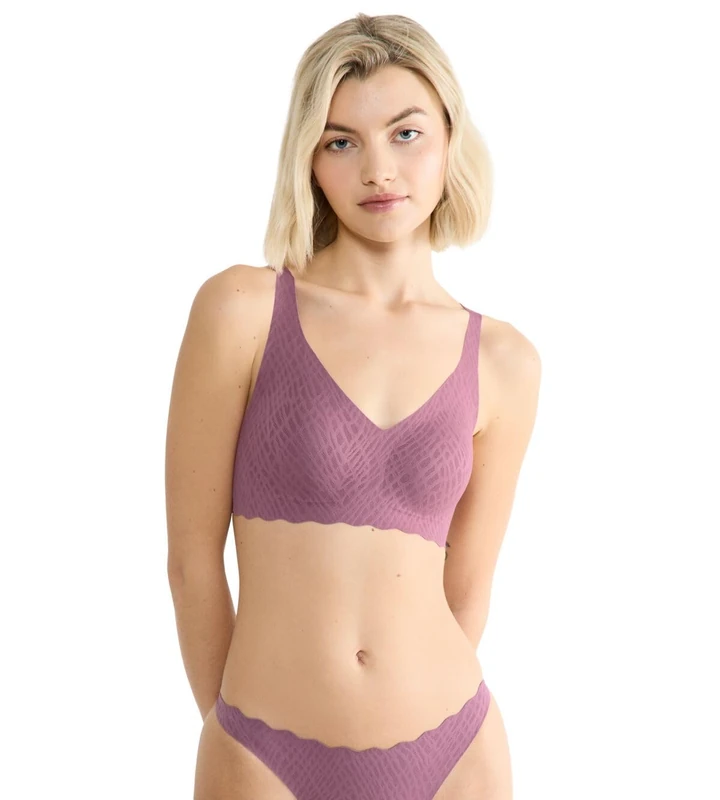 sloggi Women's Zero Feel Bliss Soft Bra, Lila Clover, M