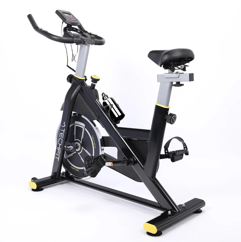 TechFit Home Exercise Bike with Magnetic Resistance, 8 kg Flywheel, LCD Screen, Smartphone Holder, Ergonomic Seat and Heart Rate Monitor, Compact Design, Indoor, Maximum Weight 120 kg