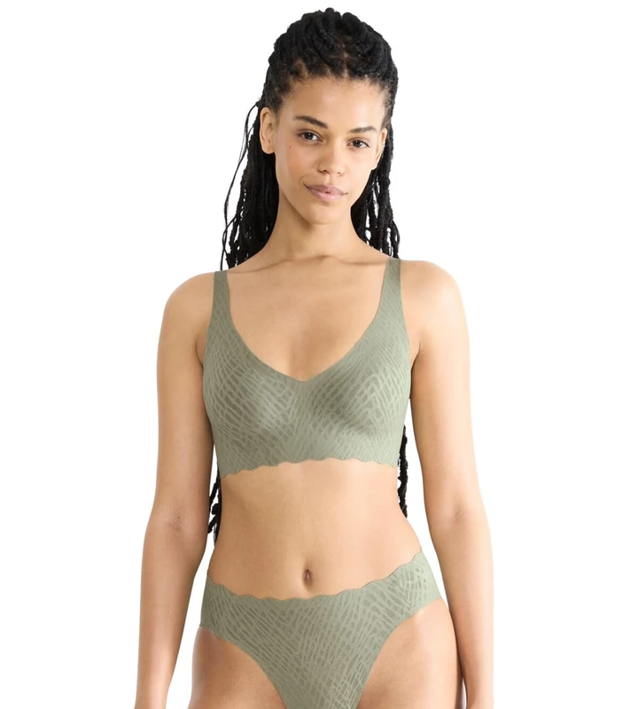 sloggi Women's Zero Feel Bliss Soft Bra, Moss Green Old, M