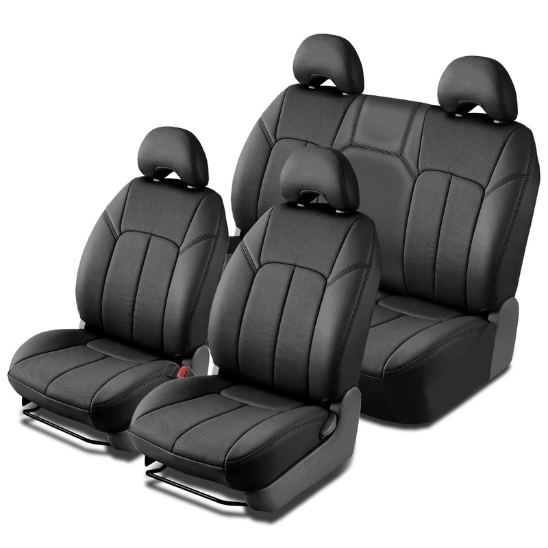 Clazzio AL-EAGMB7525KKK Black Leather Seat Cover for Chevrolet Silverado