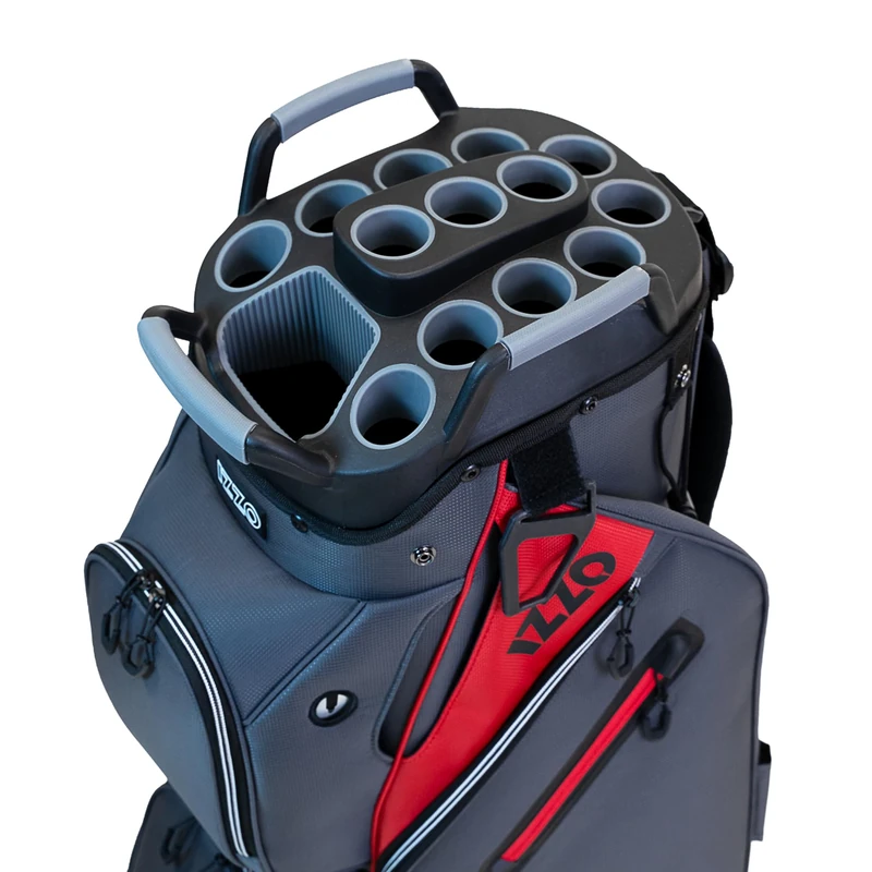 IZZO Ultimate Organizer Golf Cart Bag, Grey/Red - Image 1