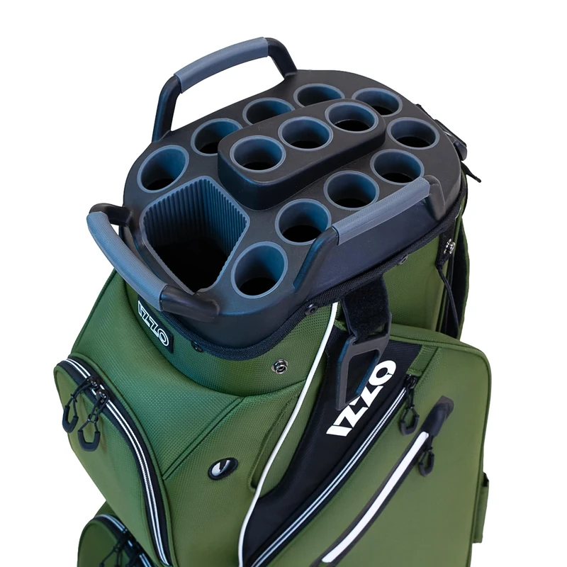 IZZO Ultimate Organizer Golf Cart Bag, Olive/White