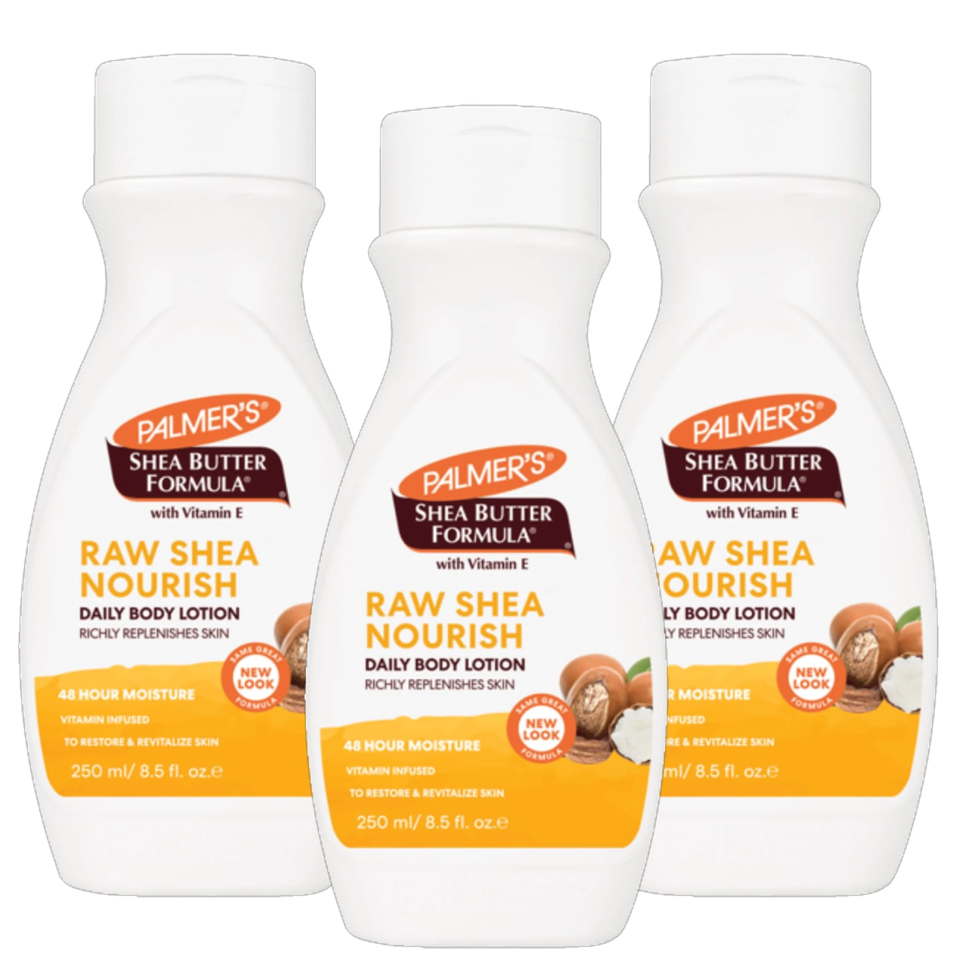 Palmer's Shea Butter Formula Raw Shea Nourish Daily Body Lotion, 48-Hour Moisture with Vitamin E, 250ml, Pack of 3 | Click 'Customise Now' to Create Your Bulk Buy Option
