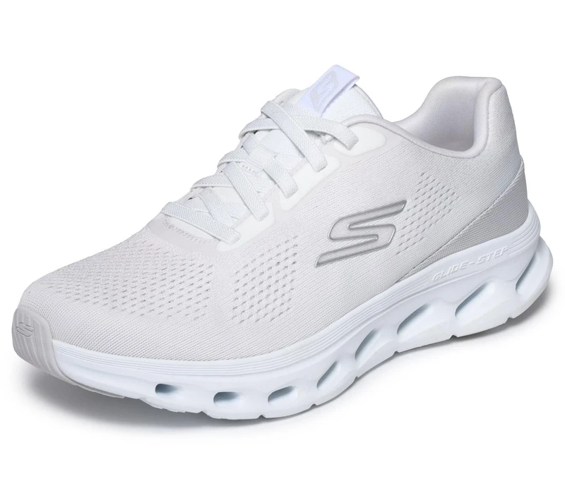 Skechers Men's Go Walk Glide-Step 2.0 Vic Sneaker, White Textile/Trim, 8 UK
