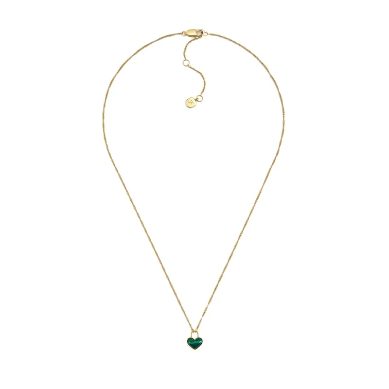 FOSSIL Women's gold tone Stainless Steel with lobster clasp closure heart shaped pendant necklace