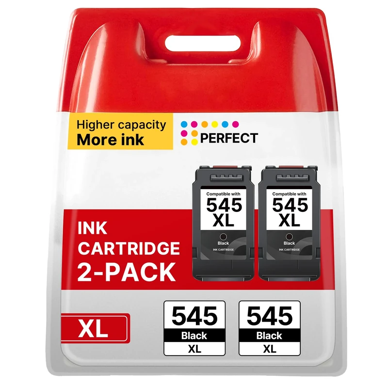545XL Black Ink Cartridge Remanufactured for Canon 545 545XL Ink Cartridges Black PG545XL PG-545XL PG545 PG-545 XL for Canon Pixma TS3150 TS3300 MG3050 TR4550 TS3350 MG2950 TR4551 TS3100(2 Black)
