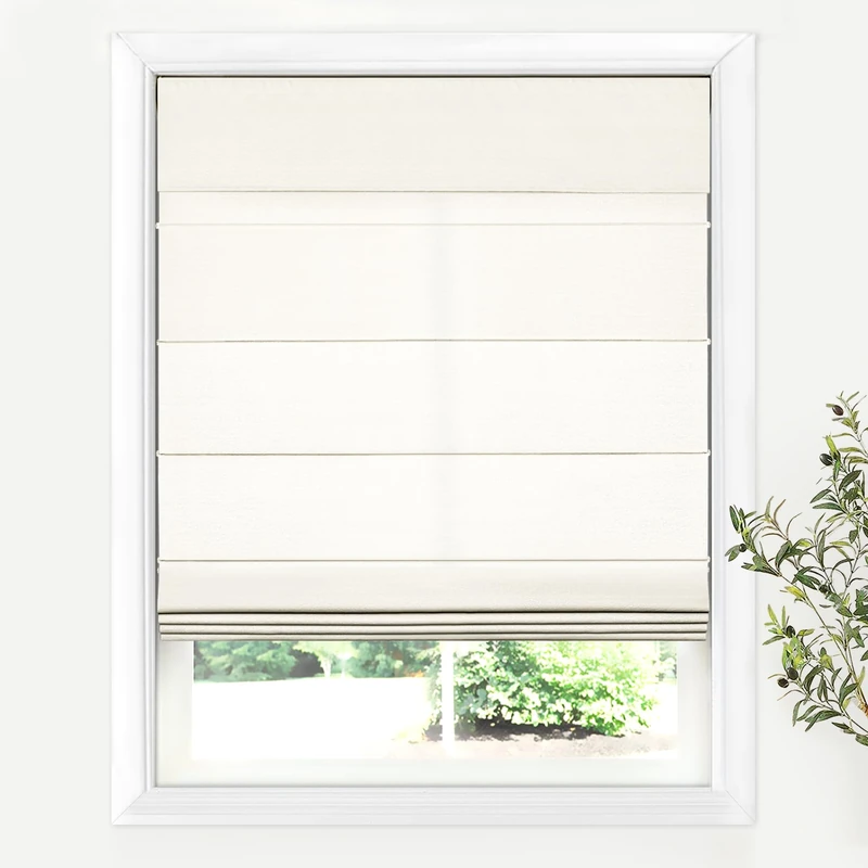 LazBlinds Cordless Roman Shades for Windows, 34.5" W × 60" H, Ivory