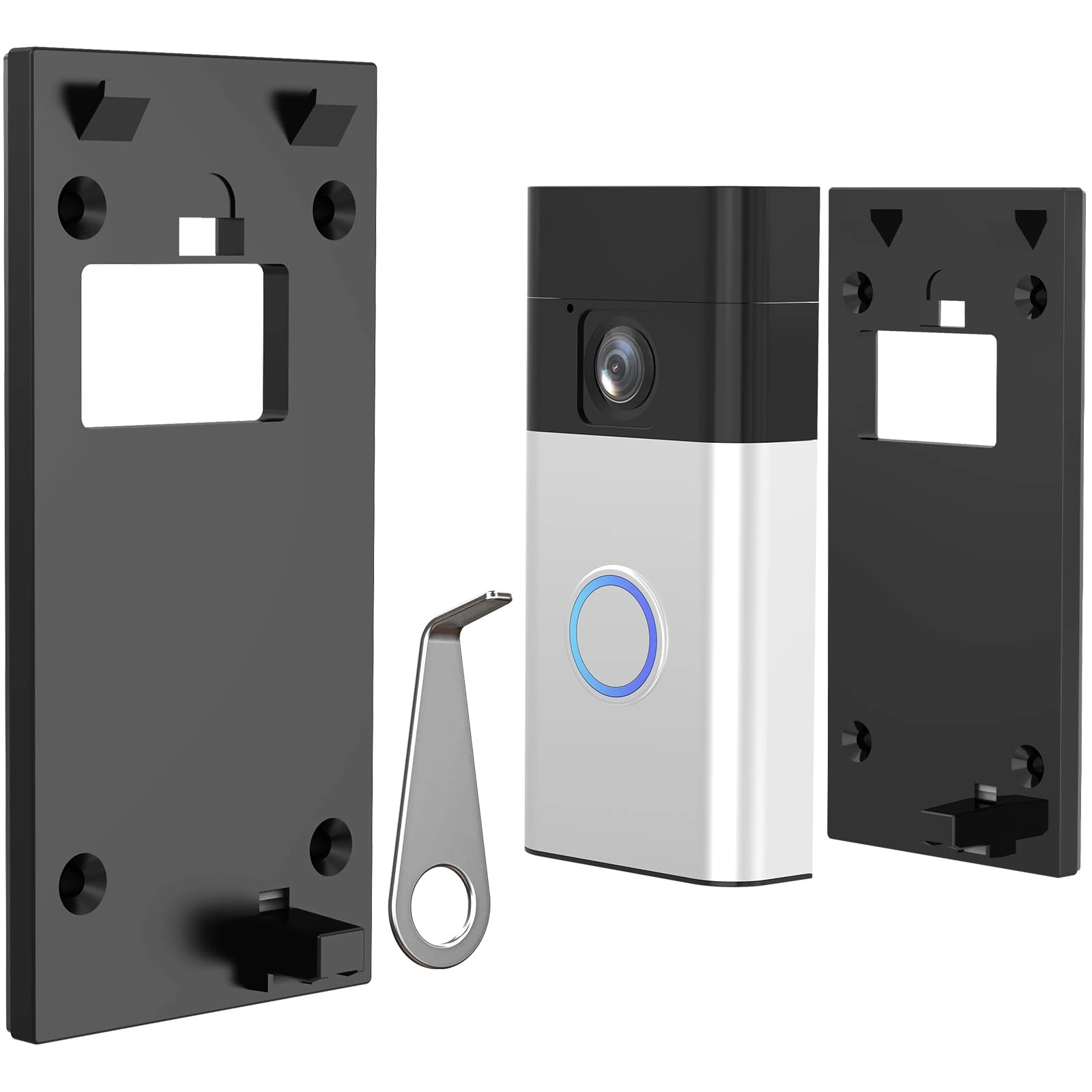 2024 Doorbell Mount No Drill for New Battery Video Doorbell (2024 Release), Adhesive Doorbell Door Mount with Sticky Pad, Doorbell Bracket Backplate Accessories for Houses Apartments Office