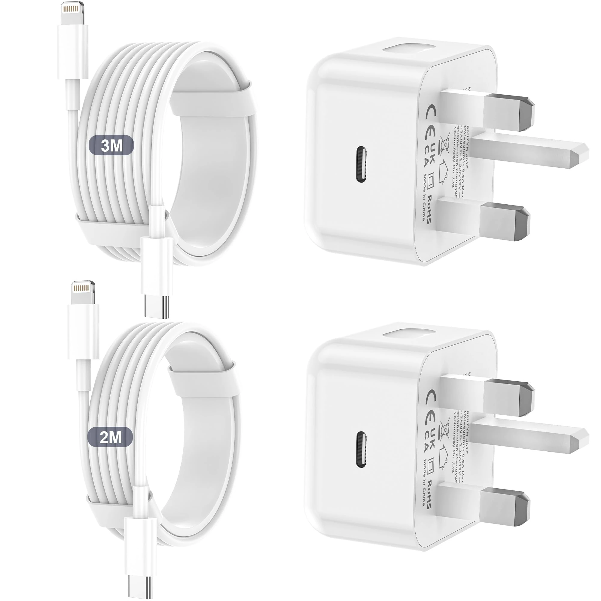 Fast Charge for iPhone 14 13, 2Pack PD for iPhone charger Fast Charge UK Plug With iPhone Charger Cable [ MFi Certified] Fast Charging Lightning Cable for iPhone 14 13 12 11 Pro Max XS X 8 6, iPad