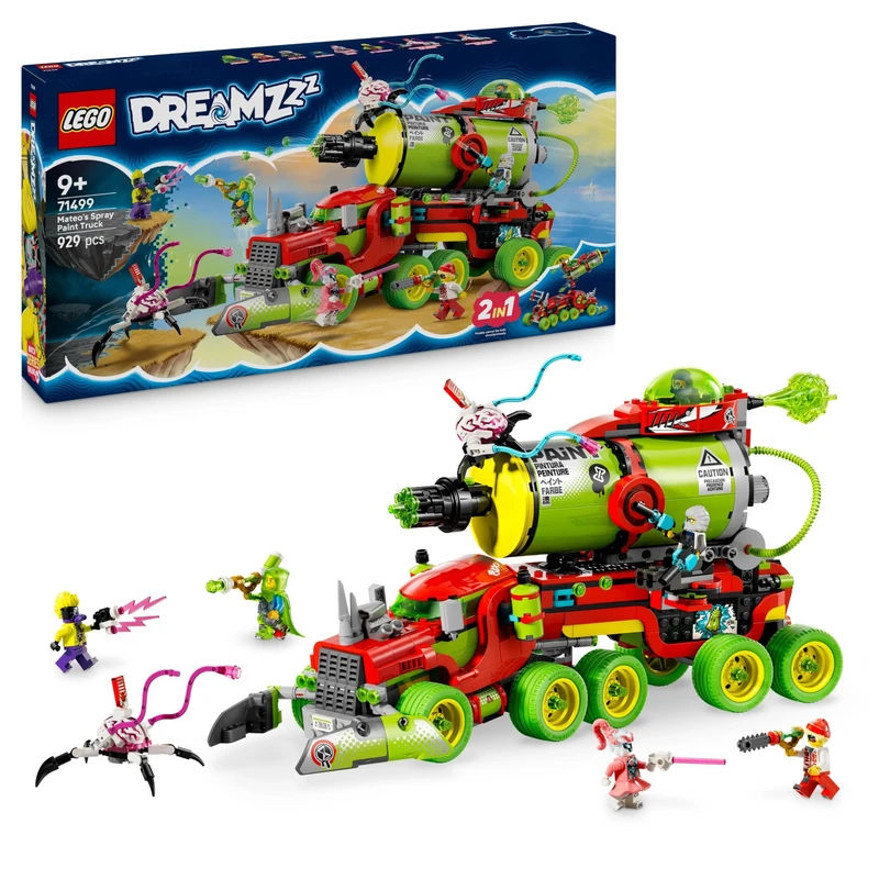 LEGO DREAMZzz 2in1 Mateo's Spray Paint Truck Toy with 2 Building Modes, Modular Boosters & 5 Minifigures incl. Cooper and Mr. Oz - Creative Birthday Gift for 9+ Year Old Boys & Girls - 71499