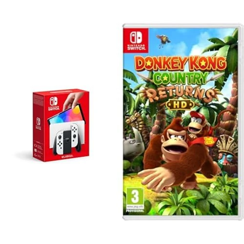 Nintendo Switch (OLED Model) - White & Donkey Kong Country Returns HD