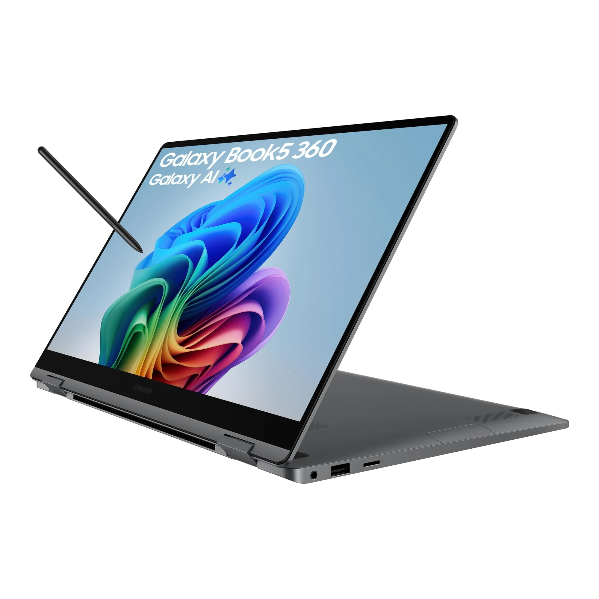 Samsung Galaxy Book5 360, Copilot+ PC (2025) 15.6", Intel Core Ultra 5 Processor, S Pen Included, 16GB RAM, 256GB Storage, Grey