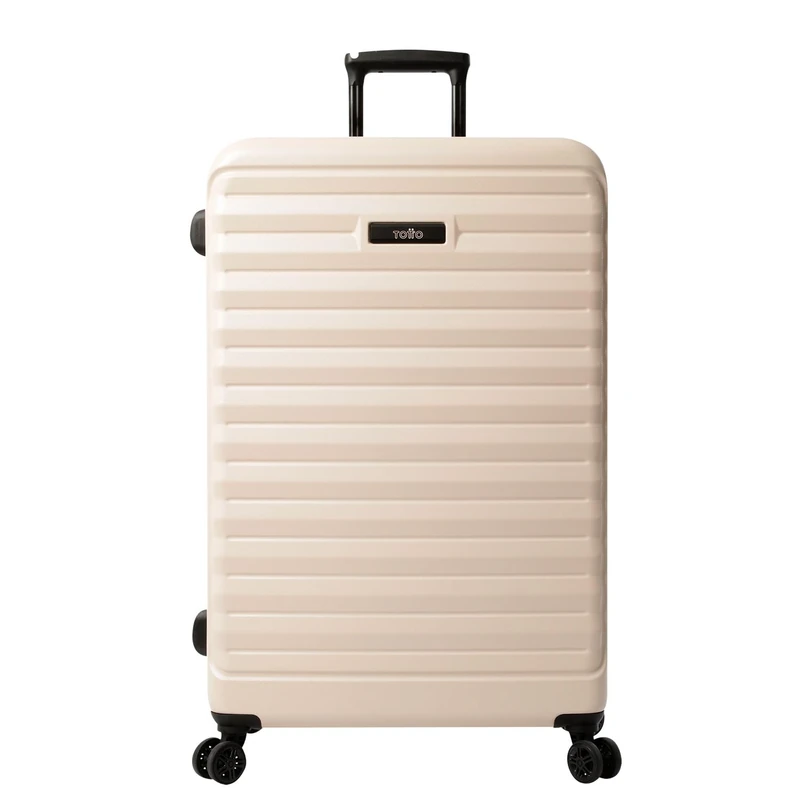 TOTTO - Rigid Suitcase, Helios Model, Small, Medium or Large Size (38L, 74L or 115L), High Impact Resistance, 360º Wheels, Telescopic Handle, Internal Straps and 3 Digit Lock, Pink Tint Pink, S