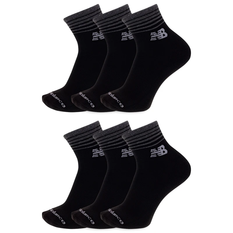 New Balance Women's Performance Cushioned Ankle Socks-6 Pairs-Moisture Wicking, Black, M