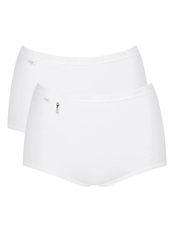 Basic+ Pearl Maxi 2 Pack Briefs White Pearl White M - 12