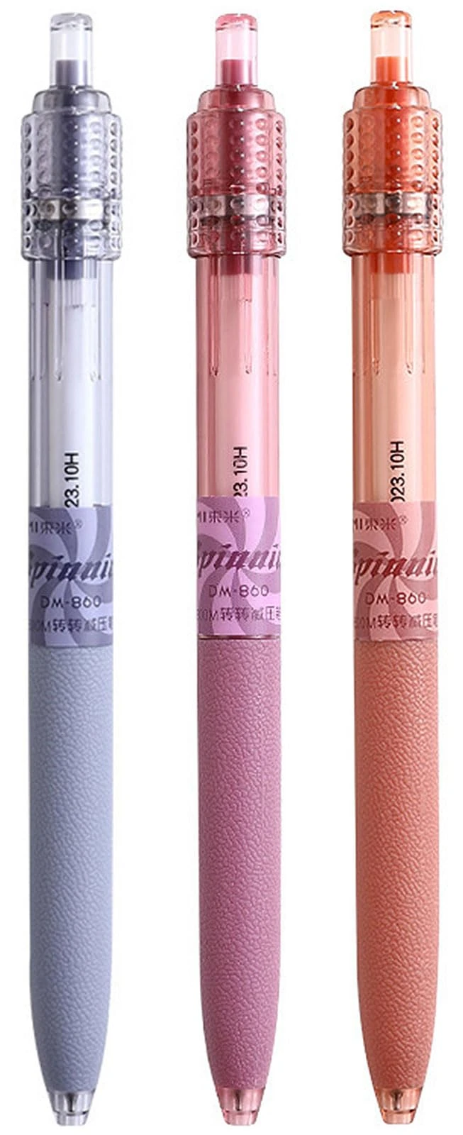 Black Gel Ink Fidget Pens Retractable Spinning Rollerball Pen 0.5mm Stress Relief Smooth Writing - Purple Violet Orange Pack of 3