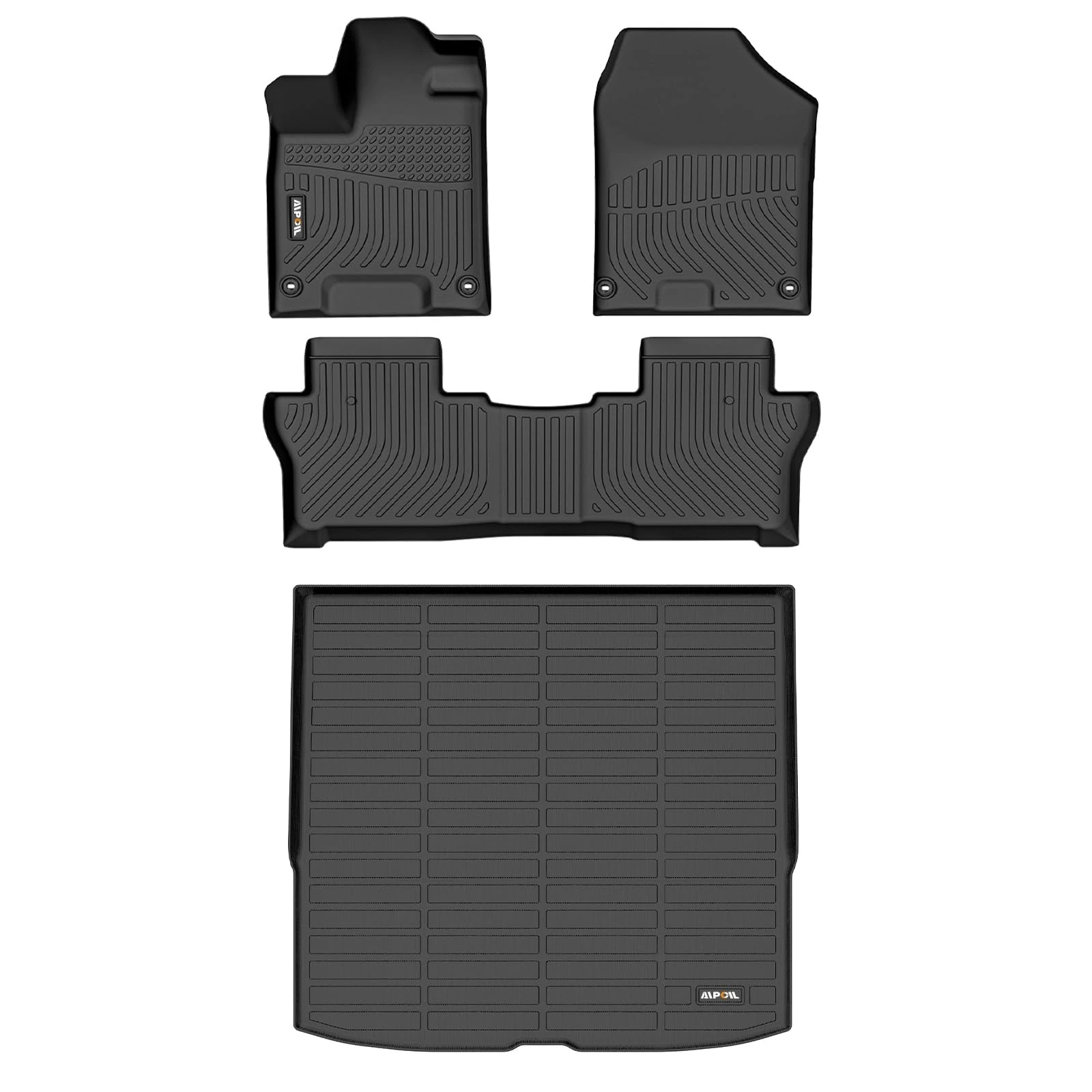 AIPOIL® Floor Mats & Cargo Liner Set for Honda Passport 2019-2025 All Weather Protection TPE Anti-Slip Automotive Full Set Custom Car Mats Accessories - Black