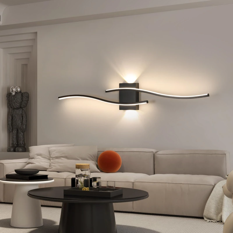 Comely 27W 3000LM Modern Minimalist Design Black Line LED Wall Light for Bedroom, Living Room, Dining Room, Hallway, Neutral Light 4500K