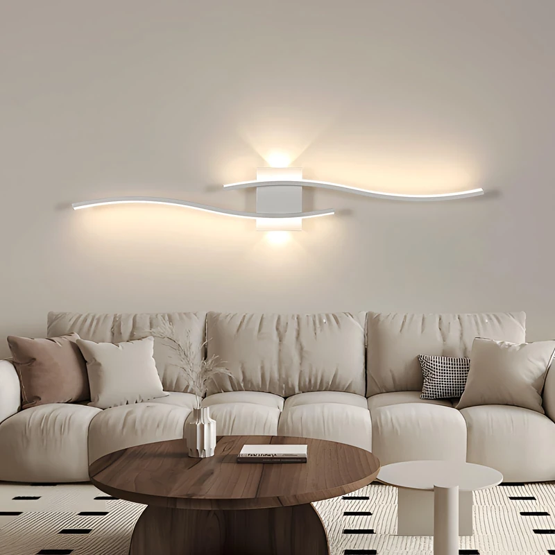 Comely Long Indoor Wall Light 89.5 cm, LED Wall Lamp White 27 W 3000 LM, Modern Design for Bedroom, Living Room, Staircase, Hallway, Neutral Light 4500 K