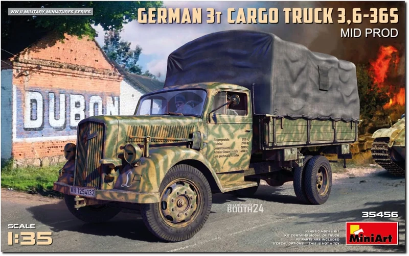 Miniart 1:35 - German 3t Cargo Truck 3,6-36s Mid Prod