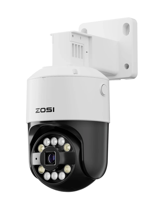 ZOSI C296 5MP 3K PoE Camera Outdoor Indoor with Human Vehicle Detection, Pan/Tilt Dome Cam, Color Night Vision, 2 Way Audio, Floodlights and Siren Alarm,Cloud & Local Storage,Compatible Our PoE NVR