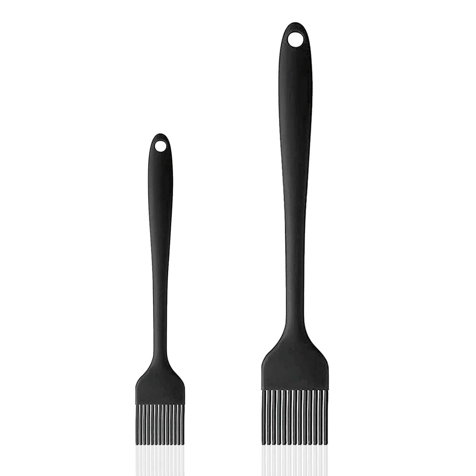 NileHome Silicone Baking Pastry Brush Oil Brush High Temperature Resistant Non-Stick, Suitable for Kitchen Baking, Grilling, Cooking, black-2pcs