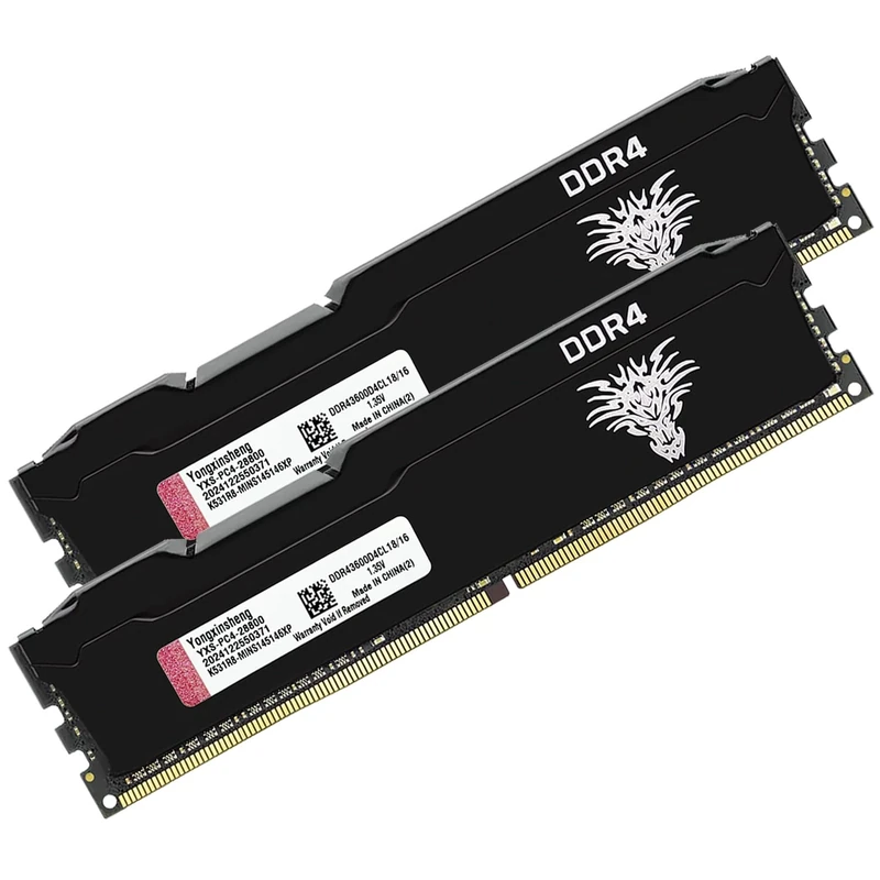 DDR4 3600MHz 32GB Kit (16GBx2) Desktop RAM PC4-28800 UDIMM Non-ECC Unbuffered 1.35V 288-Pin CL18 PC Computer Memory Upgrade Module Memory Support XMP 2.0 Auto Overclocking
