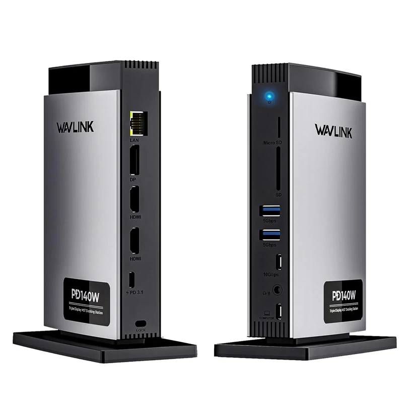 WAVLINK Laptop Docking Station Triple Display (Single 8K@30Hz/4K@144Hz), USB C Dock 125W PD3.1 Pass-Through, 2*HDMI, DP, Ethernet, SD/TF, for Windows, Dell/HP/Lenovo