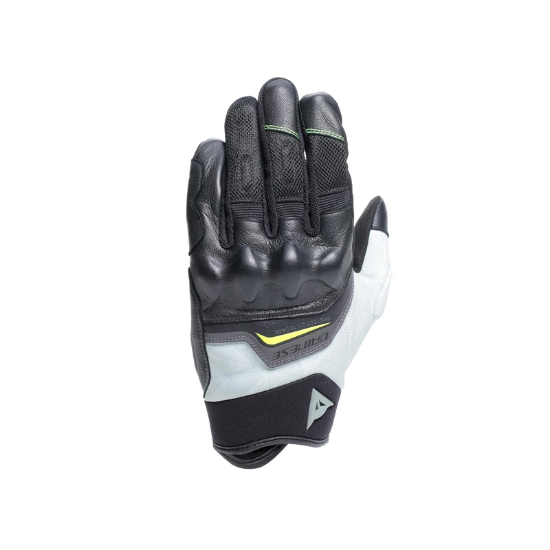 DAINESE - Ermex Gloves, Summer Motorcycle Gloves, Breathable with Mesh Inserts, Rigid Knuckle Protectors, Leather Reinforcements, Touchscreen, XXL, Black and Green