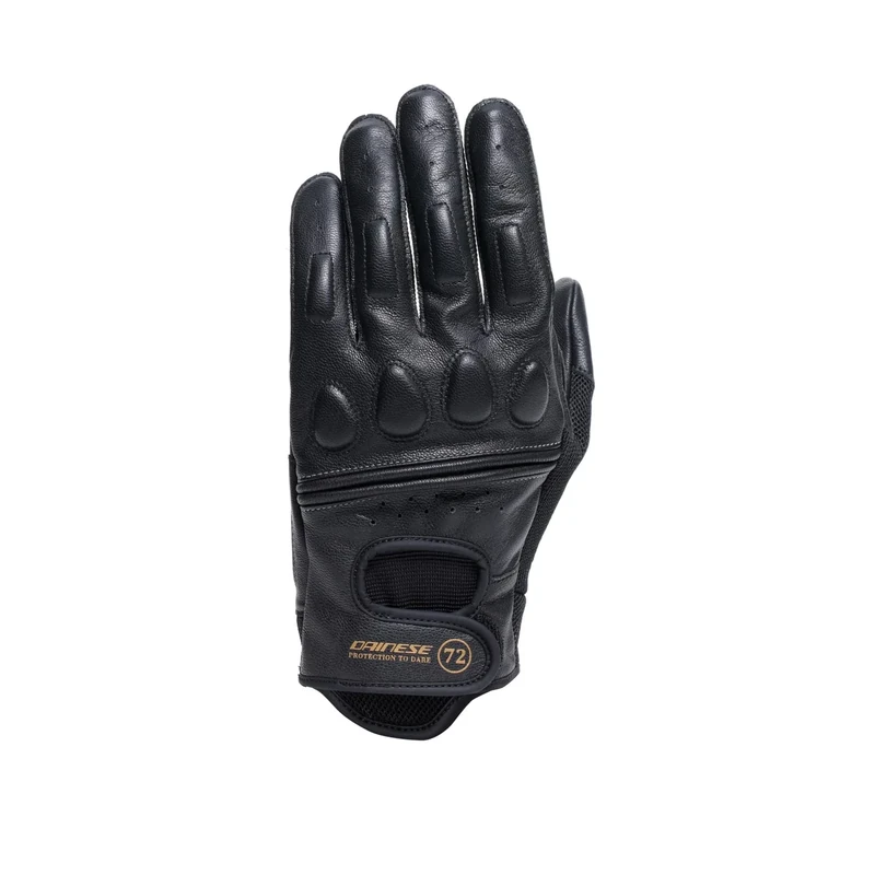 Dainese - Blackjack 2 Gloves Vintage Leather Motorcycle Gloves for Men, Black/Black, XS