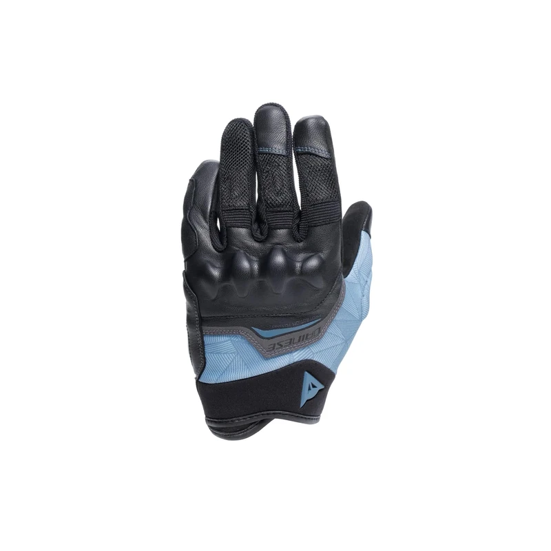 DAINESE - Ermex Gloves, Women's Summer Motorcycle Gloves, Breathable with Mesh Inserts, Rigid Knuckle Protectors, Leather Reinforcements, Touchscreen, M, Black and Blue